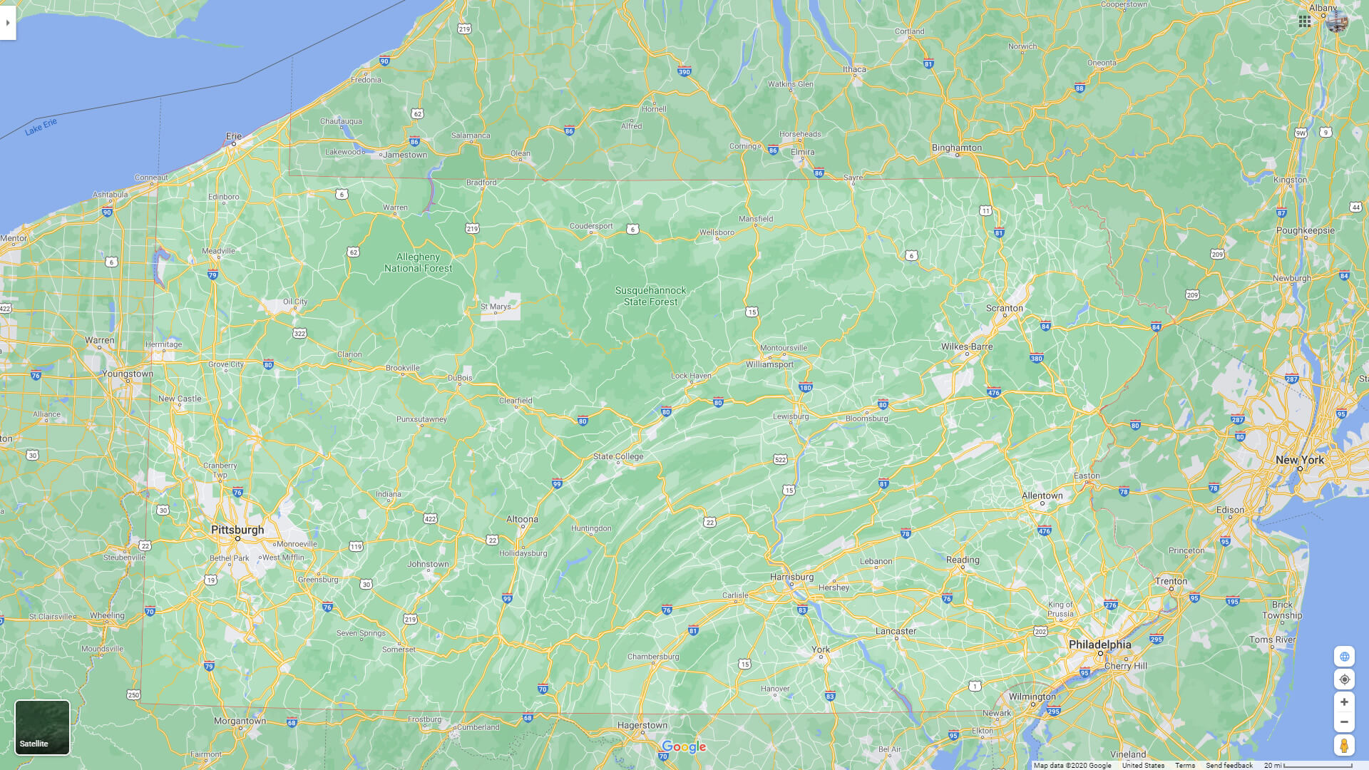 Pennsylvania State Map US